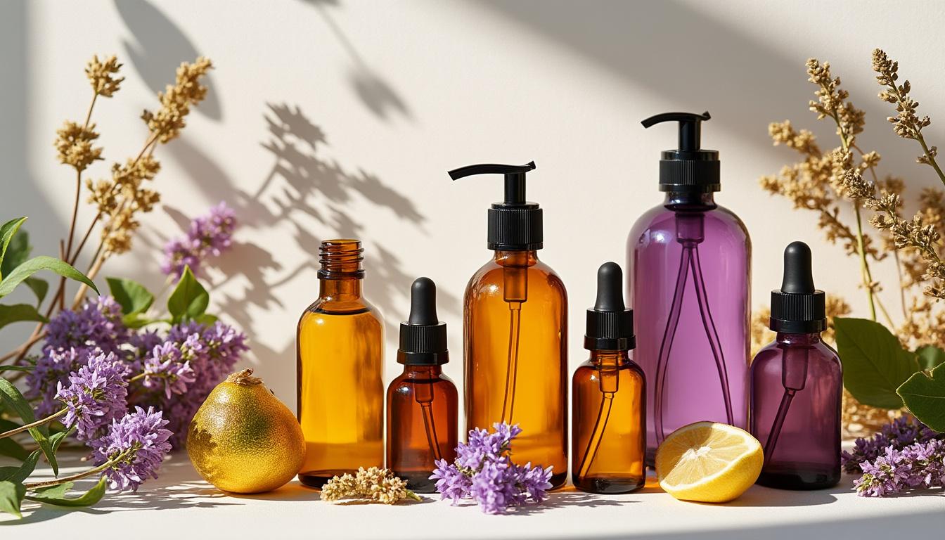 Verre ambré, verre violet, pipette, pompe : pourquoi le contenant change tout