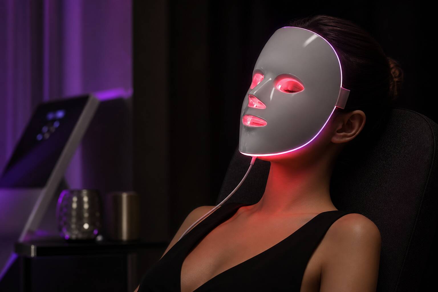 Masque LED visage avant/après : résultats réels et délais