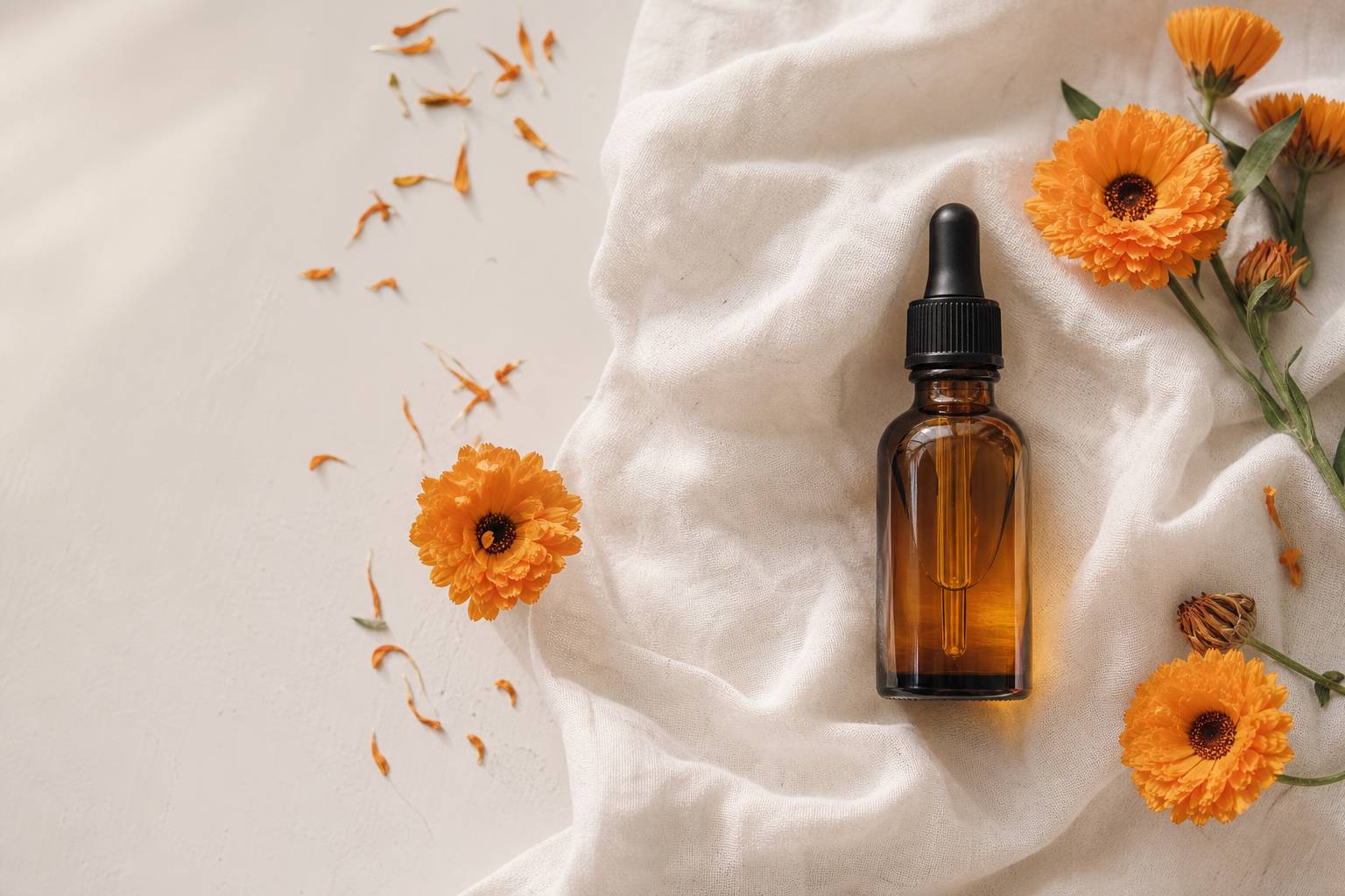 Huile de calendula : la douceur du souci pour la peau