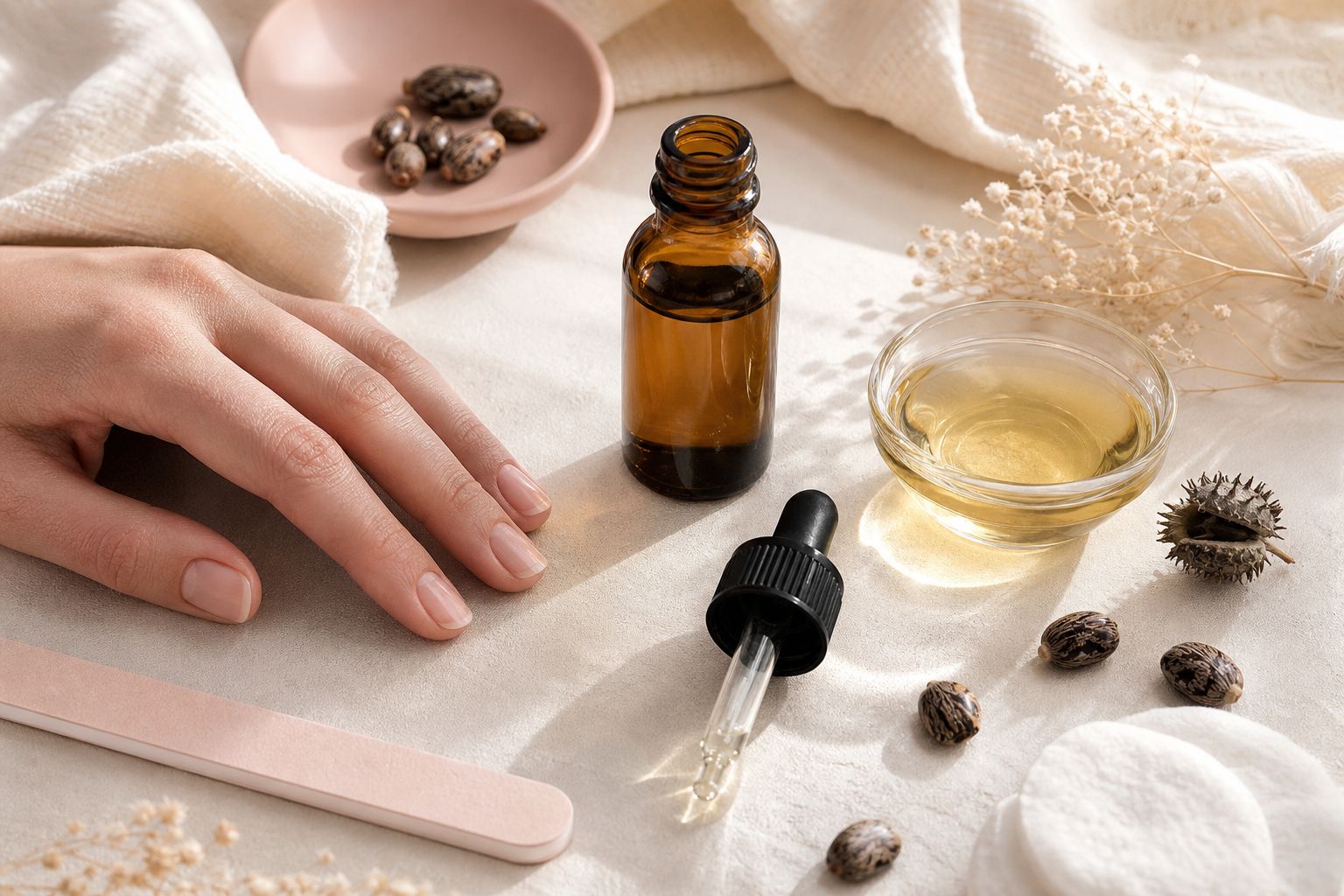 Huile de ricin pour les ongles : le rituel qui fait pousser