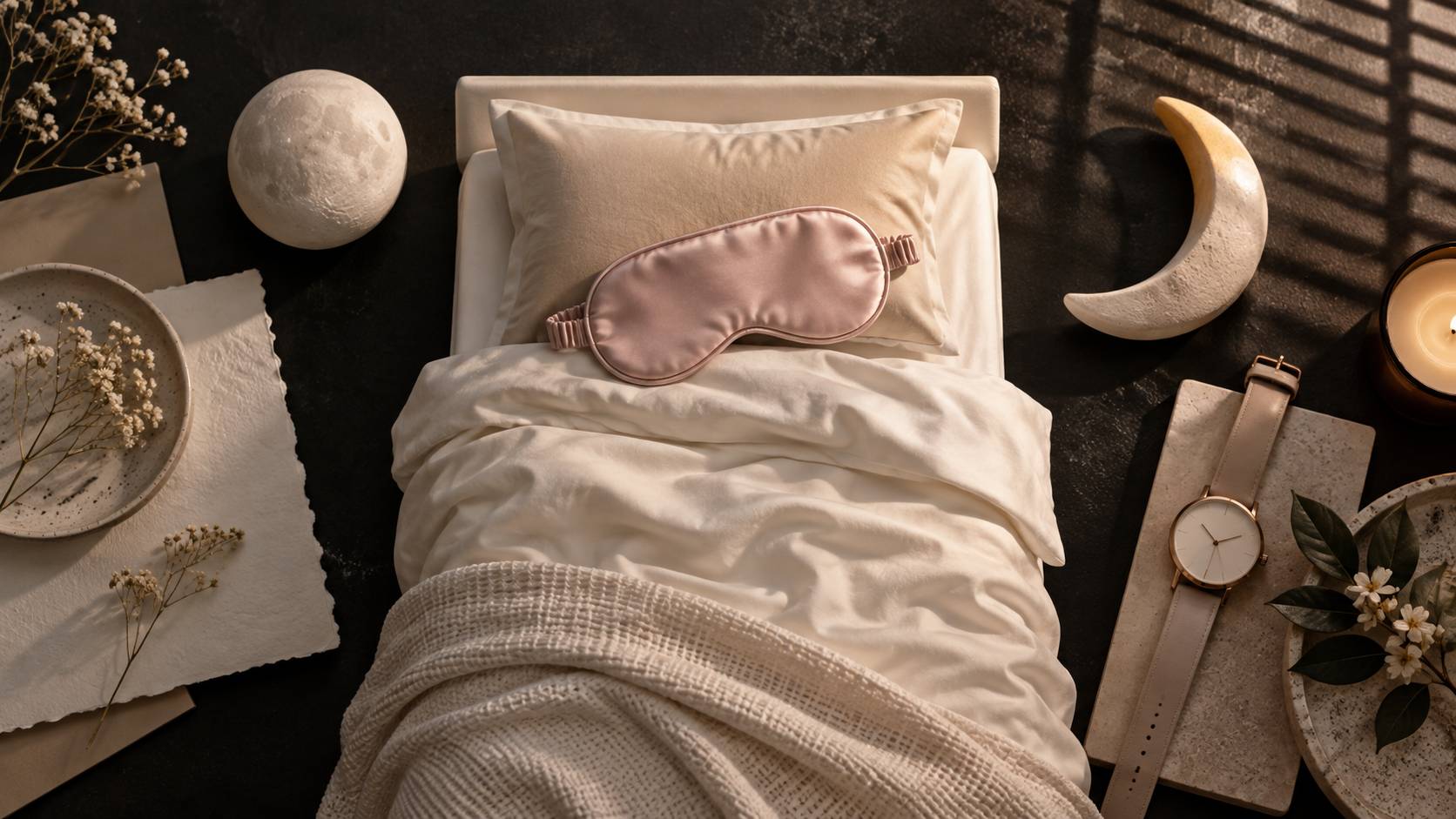 Illustration éditoriale du sujet : Les bienfaits de la mélatonine naturelle pour un sommeil réparateur
