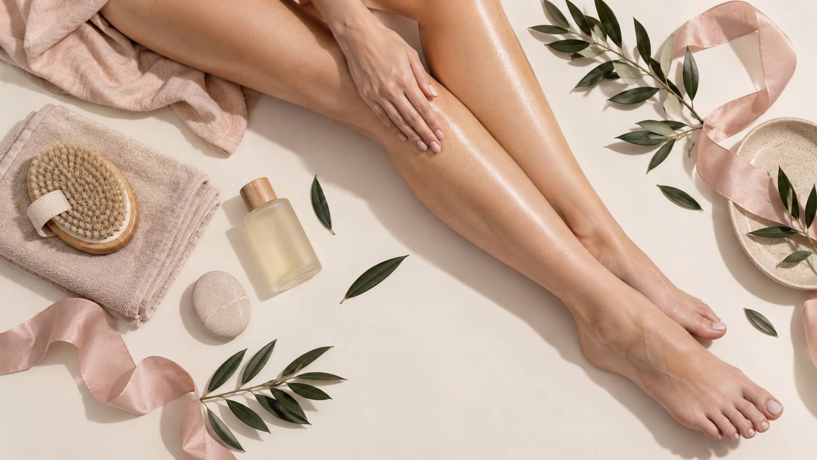 Illustration éditoriale du sujet : Massage lymphatique jambes : bienfaits et techniques à connaître